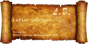 Lefler Dénes névjegykártya
