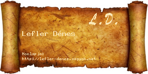 Lefler Dénes névjegykártya